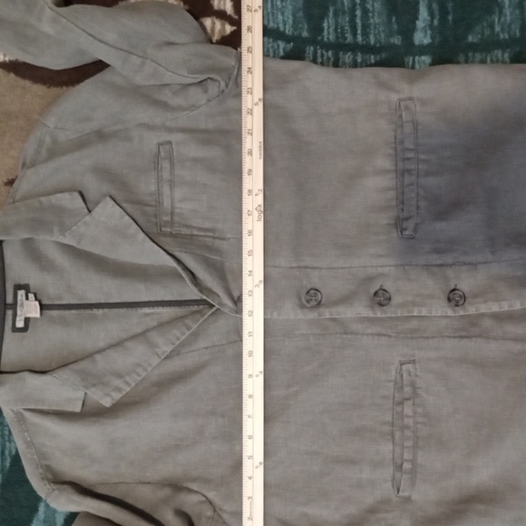 Carbon 2 Colbatvmens Enigma Blazer Ash Gray Linen Cotton Button Business Sz XL - Picture 7 of 10